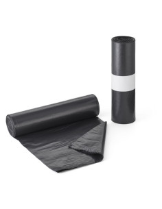Bolsa basura doméstica Negra EXTRA 55x60 90gg rollo 20 uds