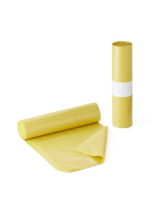 Bolsa basura doméstica Amarilla 52x58 rollo 25 uds